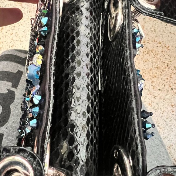 Dior Mini Lady Dior Python Limited Edition beaded swarovski bag - Picture 10 of 16